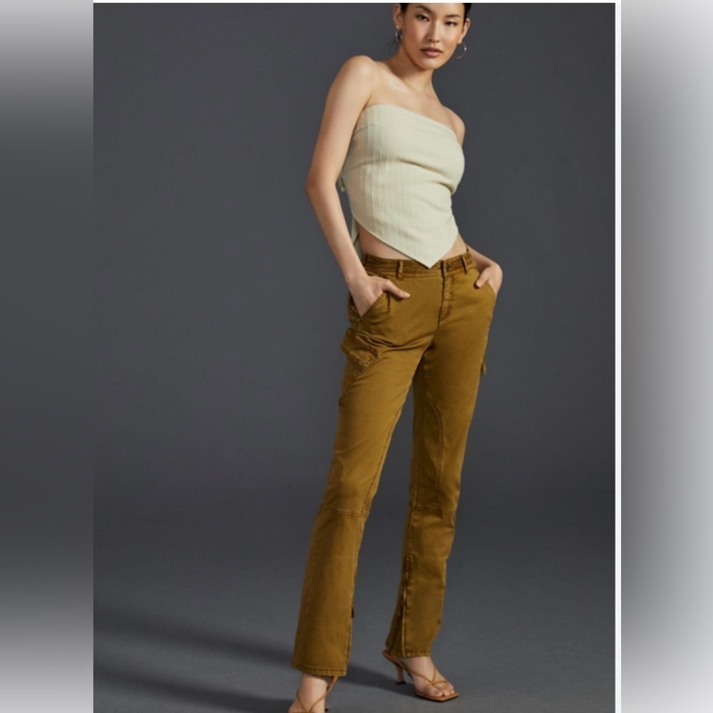 Anthropologie Pilcro Women's Low Rise Ankle Zip Cargo Pants Size 30